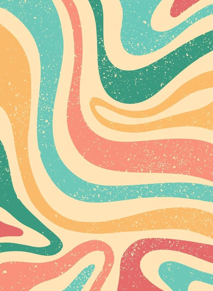 Groovy Retro Textured Stripes Wallpaper