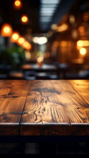 Wooden Tabletop Magic: Elevate Your Restaurant Ambiance with Vertical Wallpaper