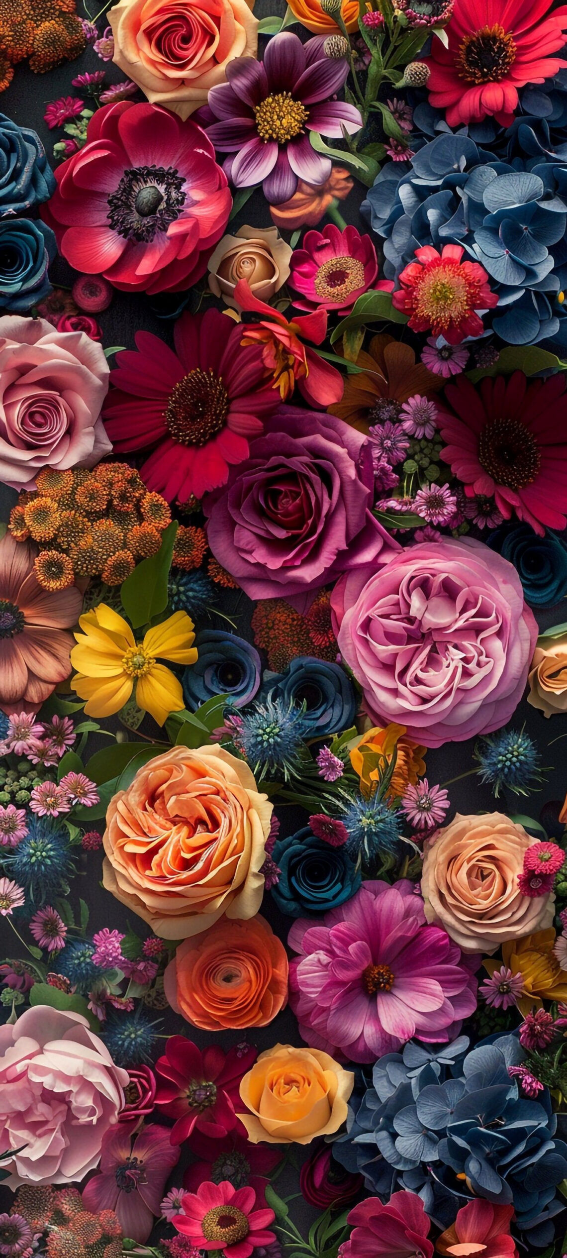 Elegant Floral Backgrounds: Colorful AI Art for iPhone & Android