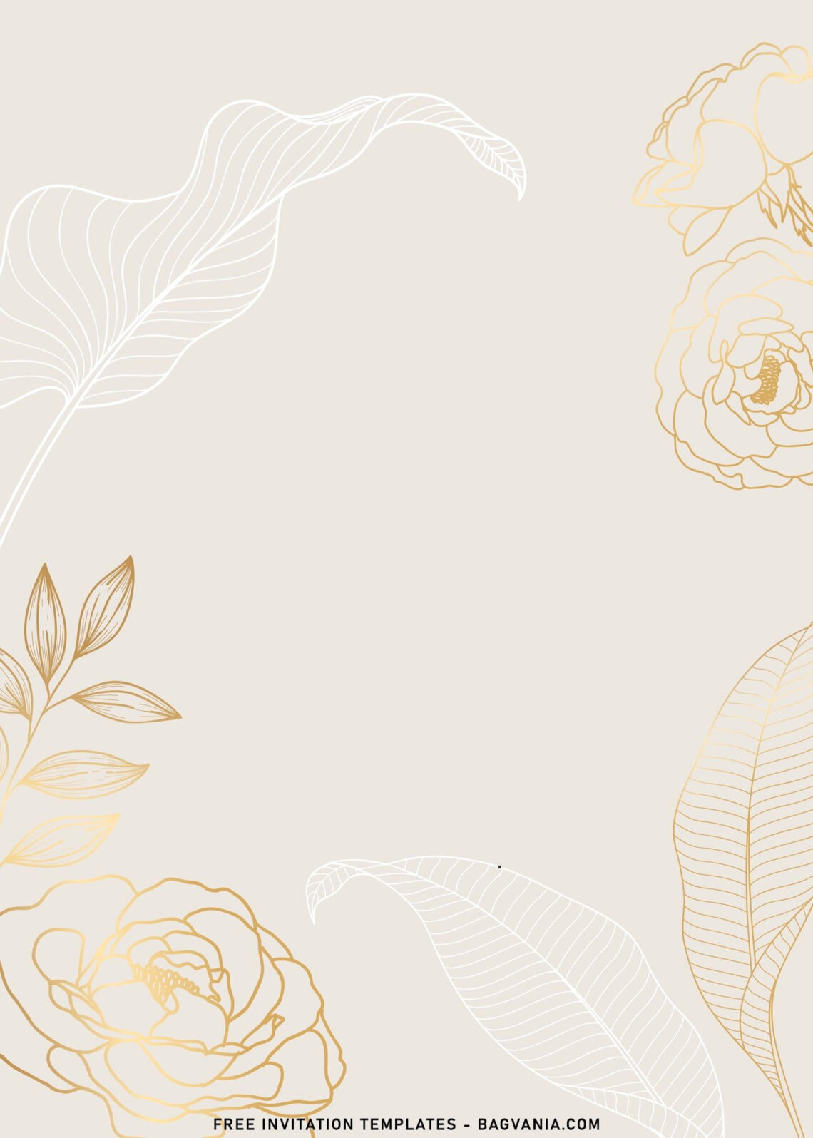 50th Birthday Bling: Gold Floral Invitations