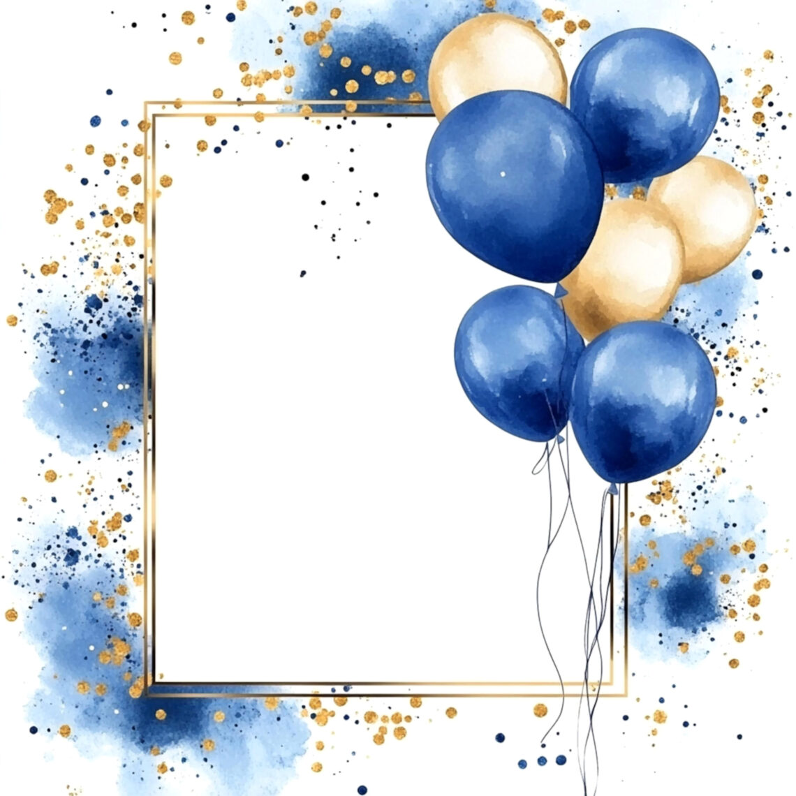 Whimsical Blue & White Balloon Art for Birthdays