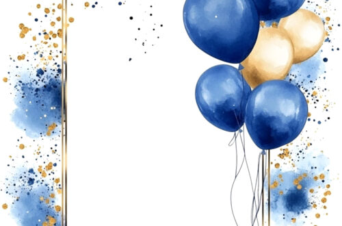 Whimsical Blue & White Balloon Art for Birthdays