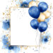 Whimsical Blue & White Balloon Art for Birthdays