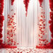 Free Valentine’s Day Background with Red Hearts.