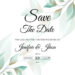 Elegant Green Leaf Wedding Save the Date