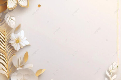 Gold & White Blooms: Free Wedding Invitation Background