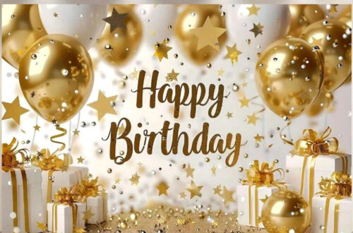 Golden Birthday Photo Booth Background: Shine On!