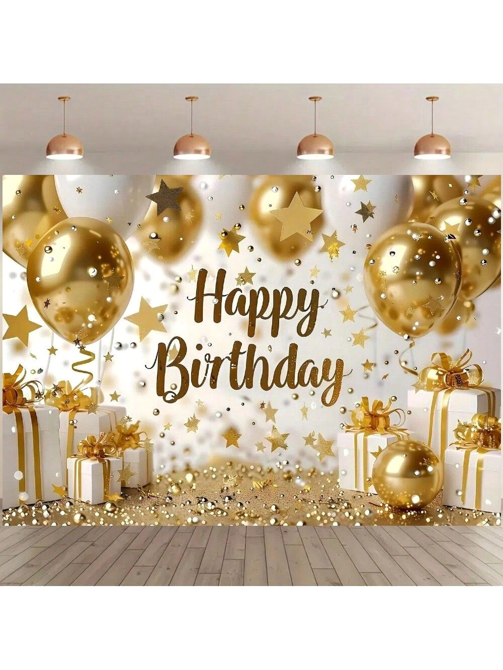 Golden Birthday Photo Booth Background: Shine On!