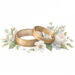 Golden Floral Wedding Rings — FREE Watercolor Clipart