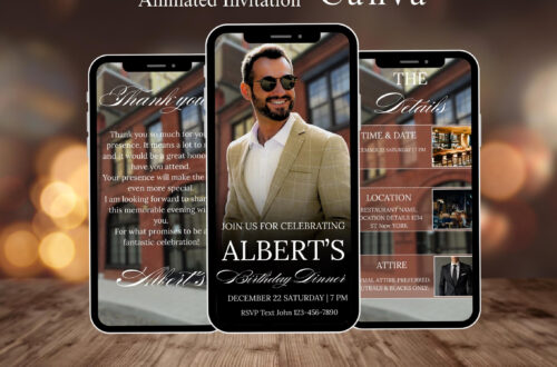 Elevate His Birthday: Editable Luxury Invitation Template