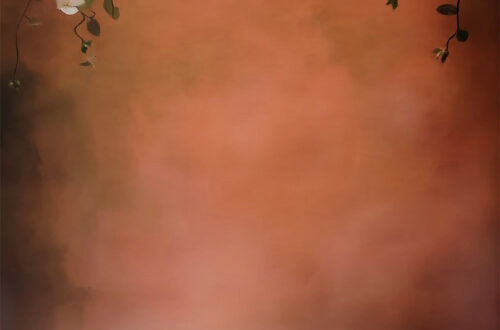 Warm Terracotta Bloom Family Portrait Backdrop