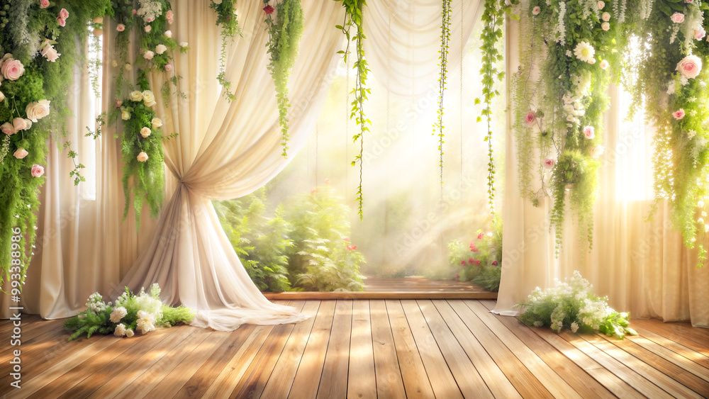 Dreamy Garden Oasis: Soft Sunlight Meets Floral Bliss