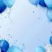 Blue and White Balloons Pop Against a Bright Blue Background