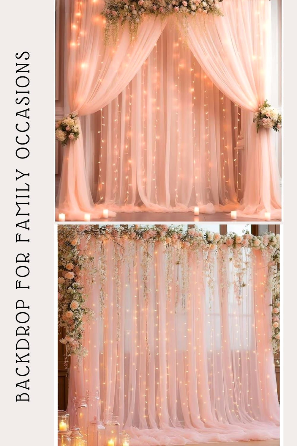 Add a Touch of Magic: Fairy Lights Meet Peach Net Curtains