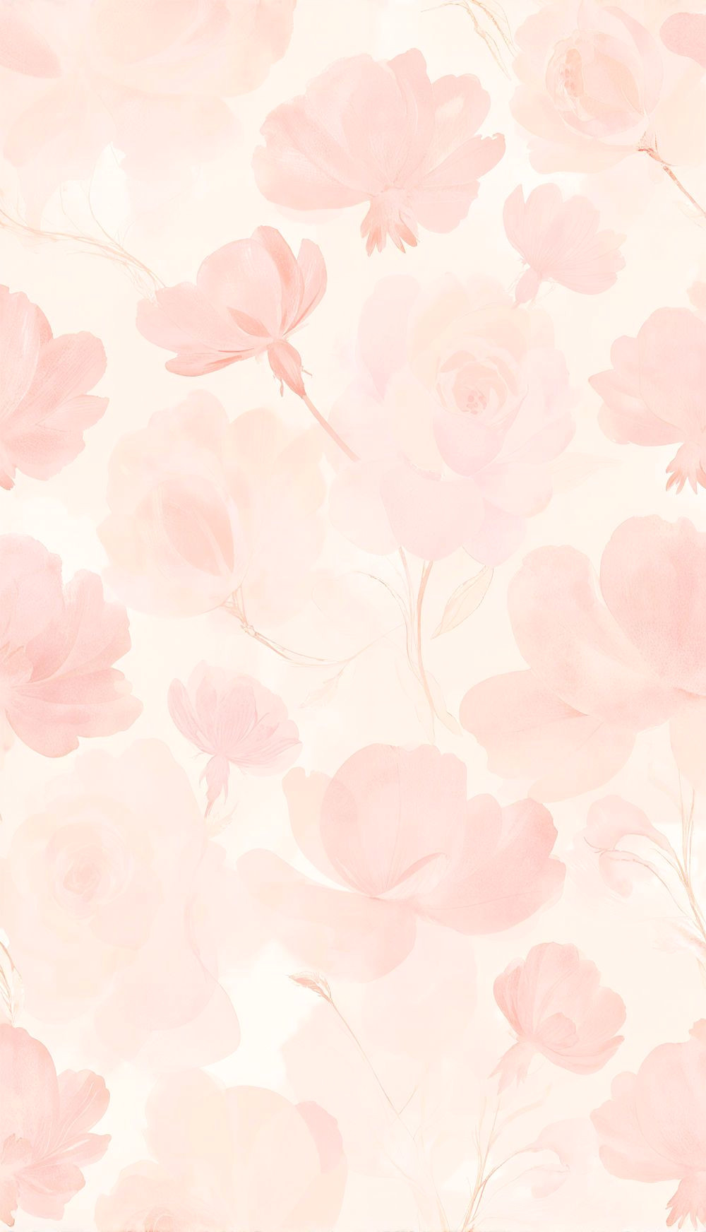 Pink Floral Bliss: Soft Watercolor Wallpaper