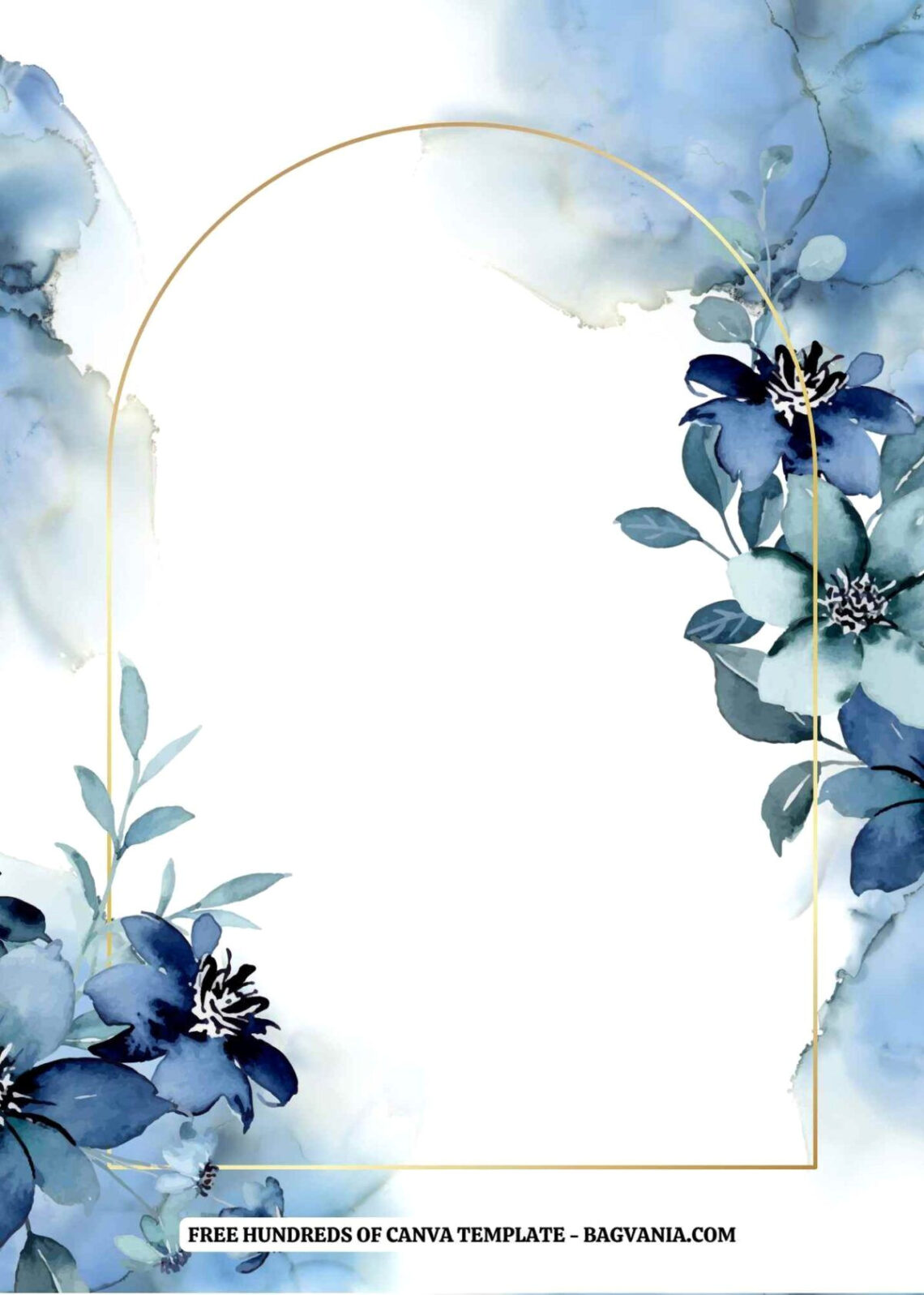 Free Elegant Blue Floral Wedding Invites in Minutes