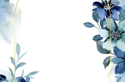 Free Elegant Blue Floral Wedding Invites in Minutes