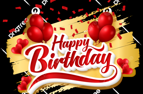 Golden Birthday Confetti Calligraphy — Free PNG Download Golden Birthday Confetti Calligraphy — Free PNG Download