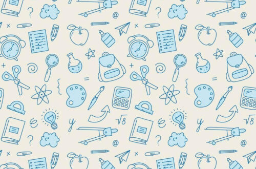Doodle School Supplies Background
