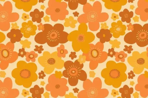 Vintage Floral A-Line Dress in Retro Groovy Print