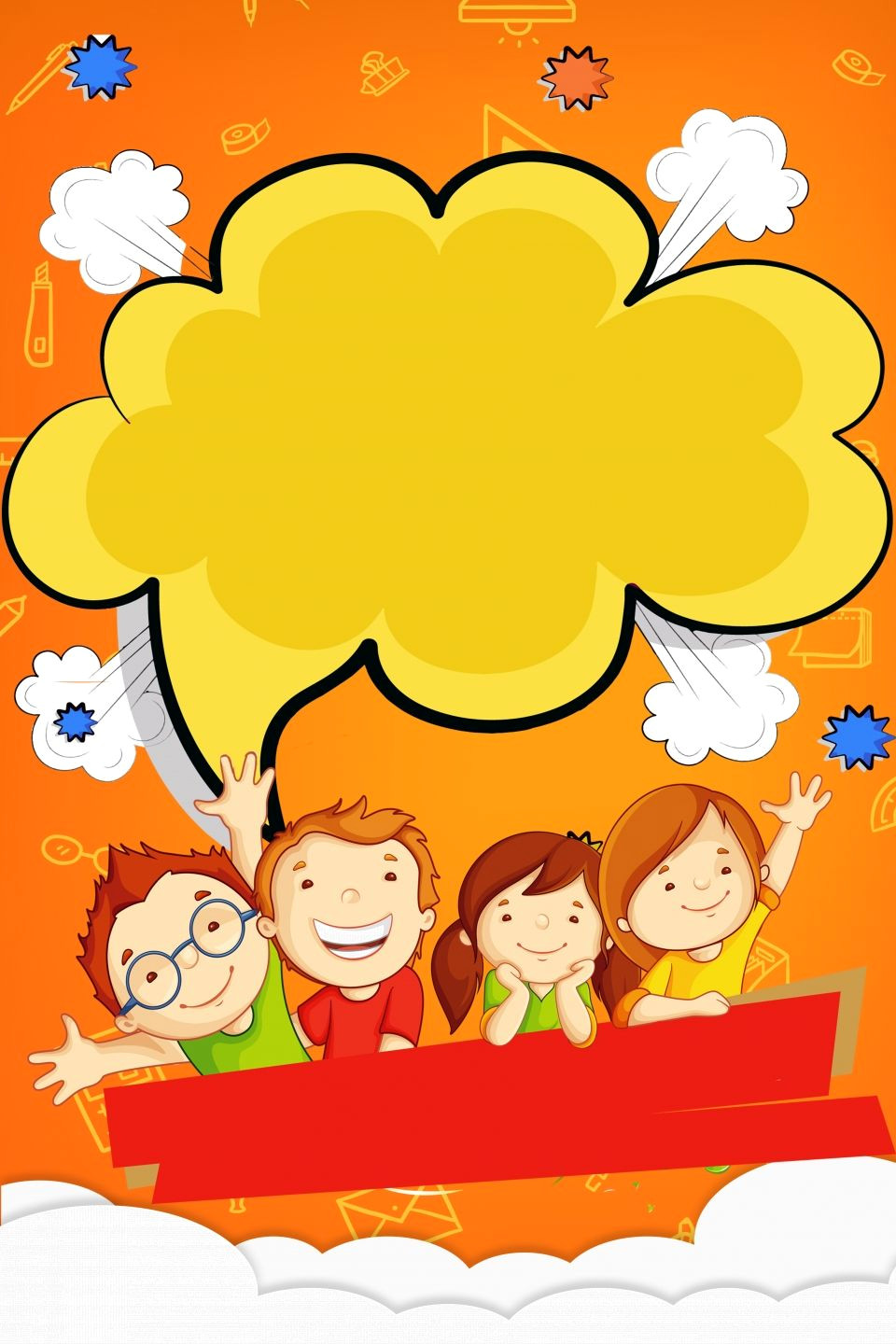 Download FREE Orange Cartoon Ad Backgrounds Now