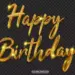 Free Happy Birthday PNG Images with Gold Text
