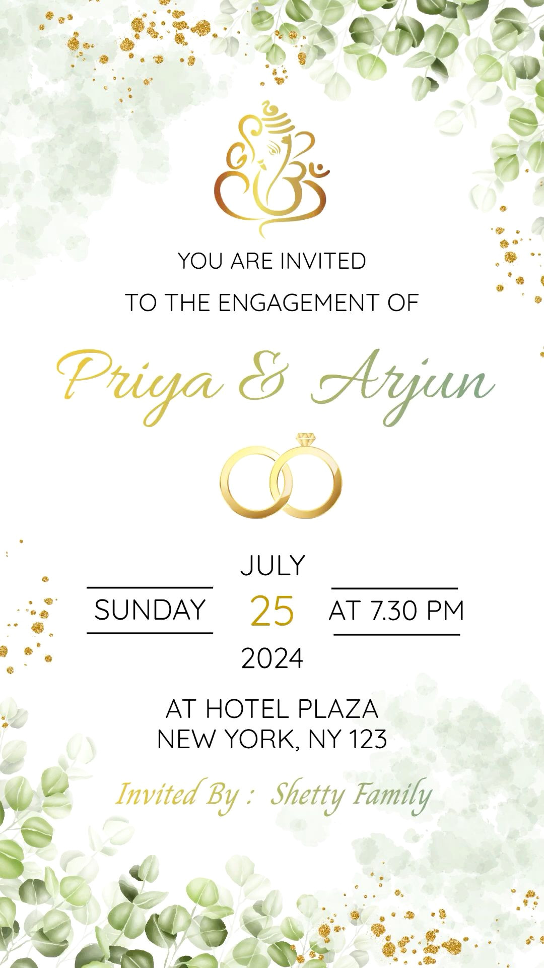 Traditional Indian Engagement invites
