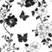 Elegant Butterflies: Black & White Floral Mural Wallpaper for a Chic Home