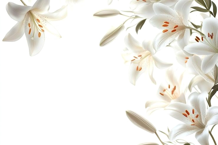Elegant White Lily Borders for Dreamy Designs