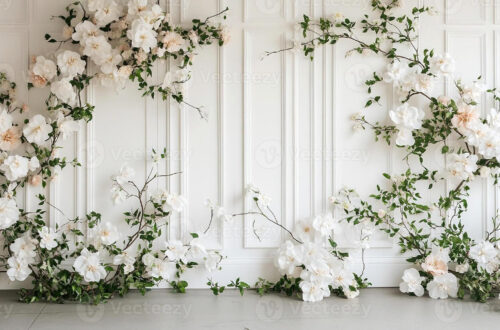 ‘Elegant Boho Wedding Backdrop with Greenery’