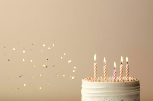 Free Minimalist Birthday Backgrounds with Cute Cakes