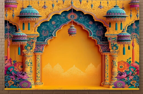 Ethereal Indian Wedding Backdrop Inspired by Ancient Architecture