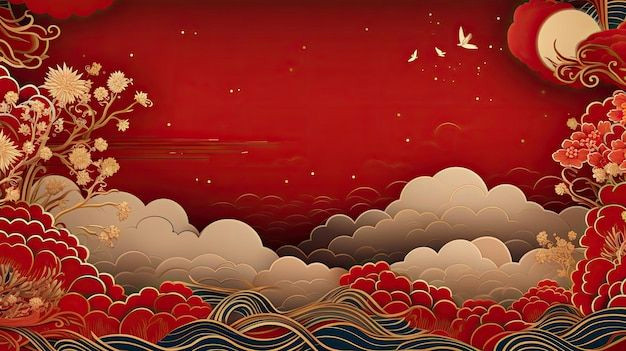 Golden Dragon Meets Floral Bliss: Vibrant AI-Generated Artwork