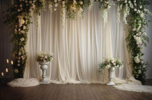 Romantic White Wedding Background: Free Floral & Candle JPEG Romantic White Wedding Background: Free Floral & Candle JPEG