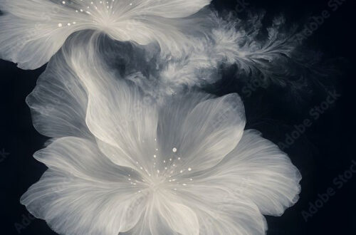 Ethereal White Bloom Background