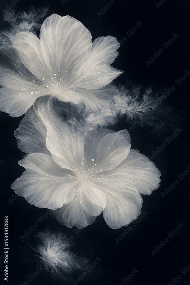 Ethereal White Bloom Background