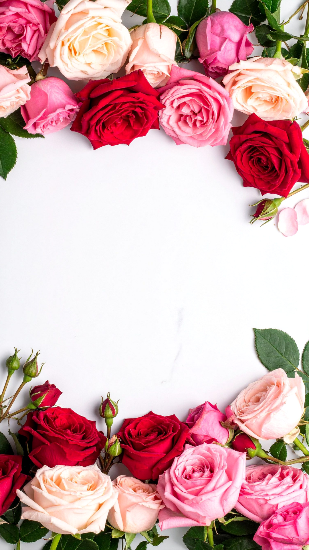 Romantic Floral Wreath: Pink and Red Rose Beauty