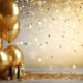 Free Luxury Birthday Background with Confetti and Balloons