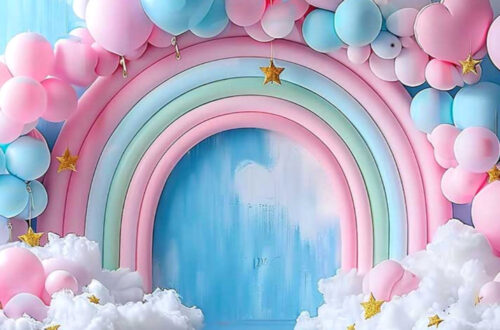 Rainbow Balloon Arch Backdrop Ideas