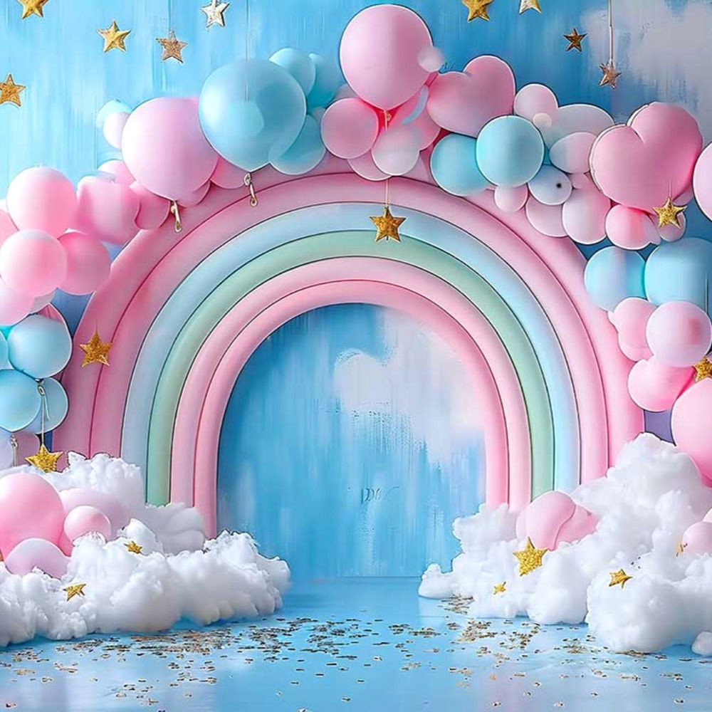 Rainbow Balloon Arch Backdrop Ideas