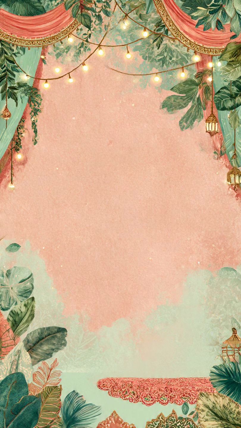 Tropical Boho Wedding Invitation Background