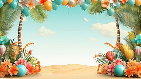 Tropical Birthday Paradise: Free Beachy Clipart & Wallpaper