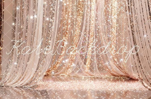 Sparkling Gold Glitter Wedding Backdrop — 10x16ft