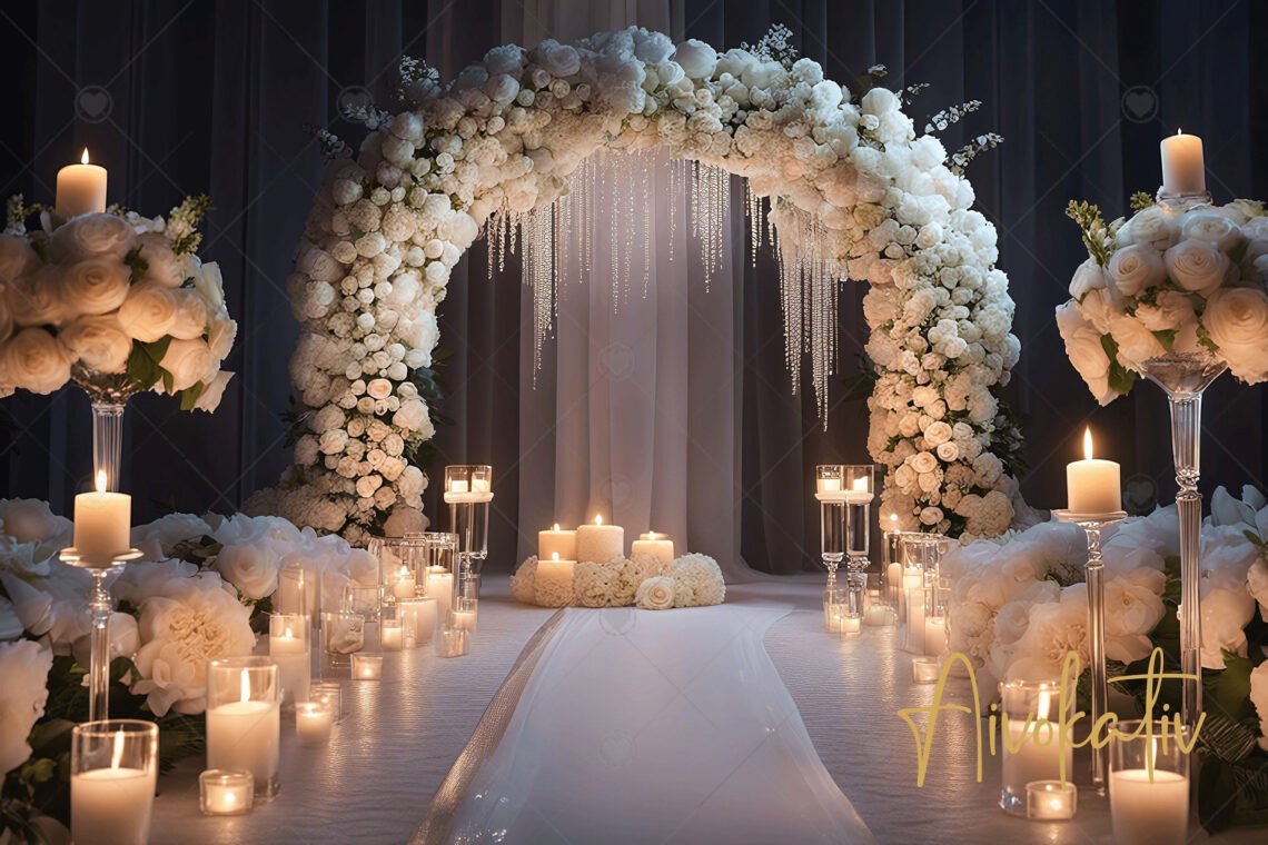 Romantische Eleganz: 10 Kerzen- und Blumen-Hochzeithintergründe