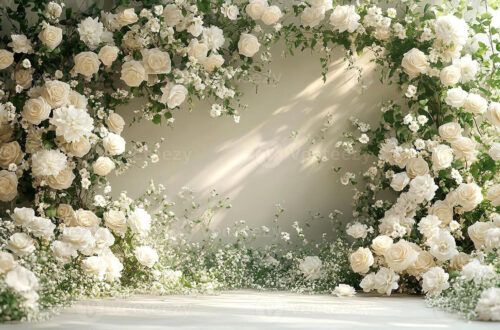 Ethereal White Rose Arch Captivates with Luxe Florals and Greenery